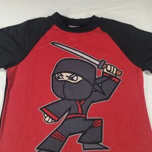 Up Late Ninja Short Sleeve Graphic Crew Neck T-Shirt Youth Boys Size 8 Red